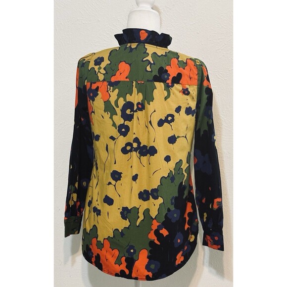 J Crew Size XS Rufflefit Fit Boy Shirt In Ratti® Meltin Floral Boho Art To Wear - Picture 6 of 12